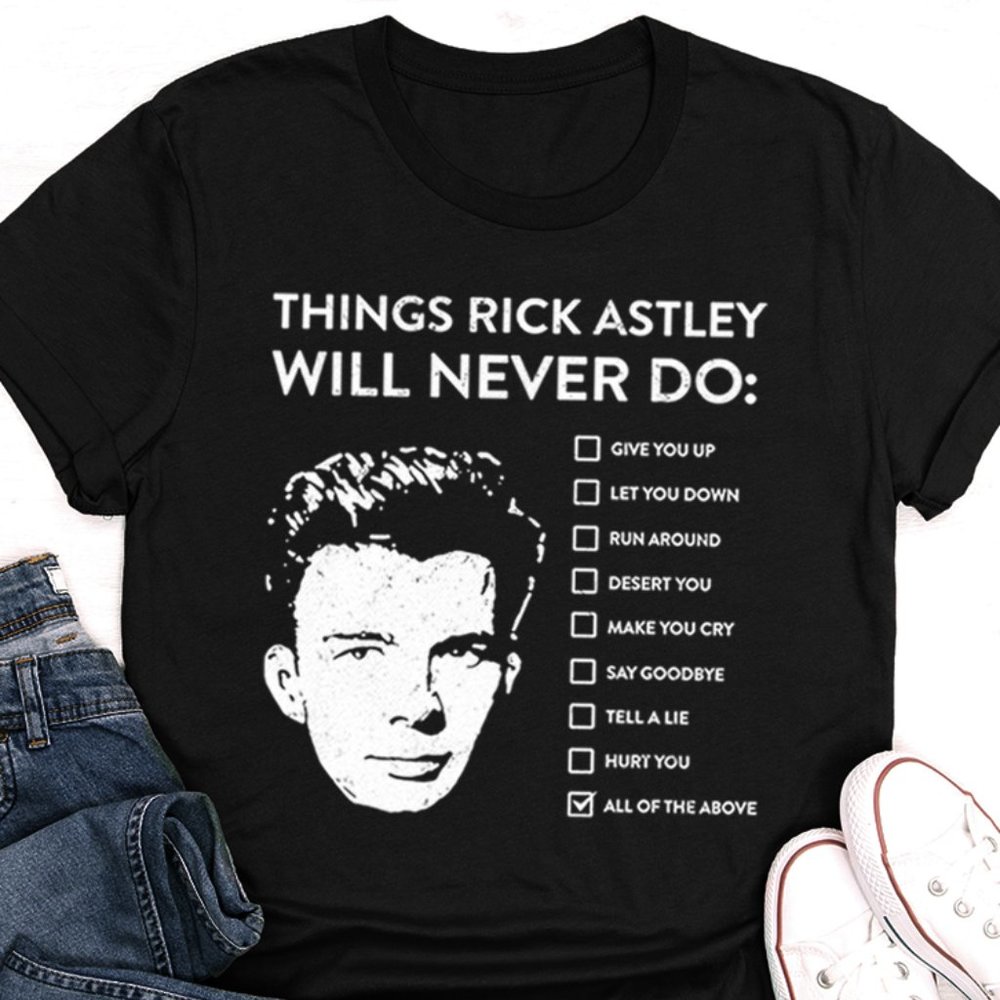 Rick Astley Printed Graphic Tee